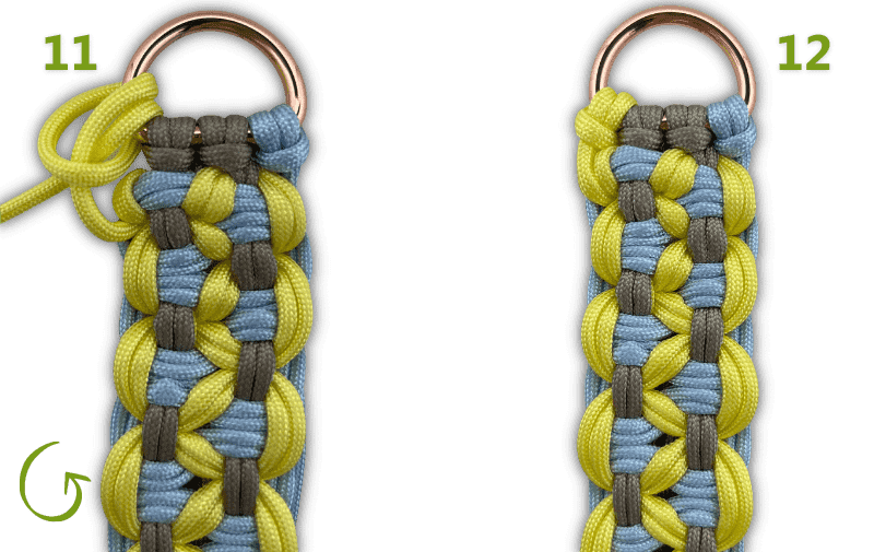 Double KBK Bar paracord tutorial finishing off step 11 and 12