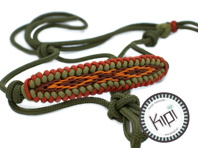 Rope halter made of PPM and paracord in fall colours