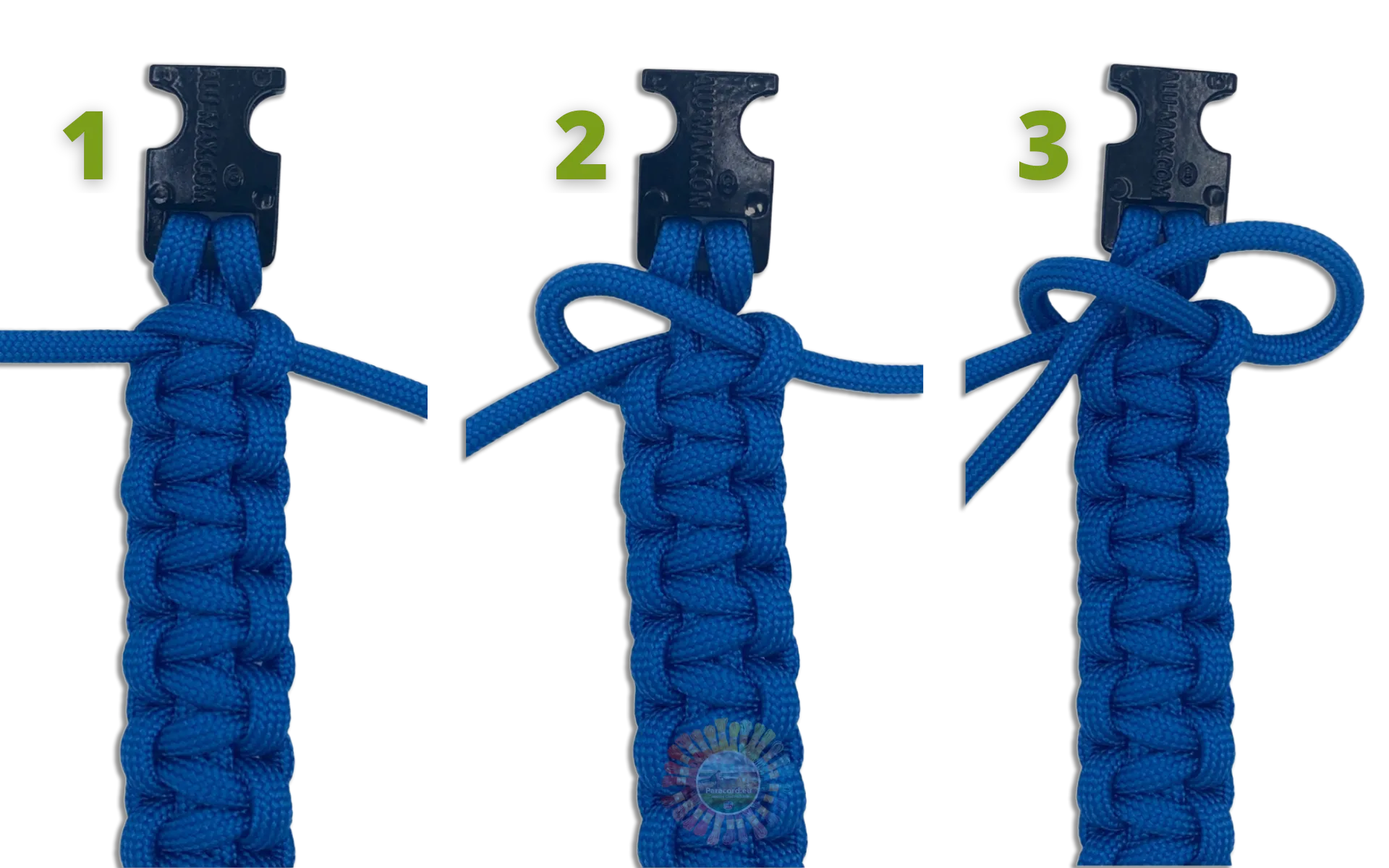 Paracord bracelet combining thickness of ropes - cobra knot with