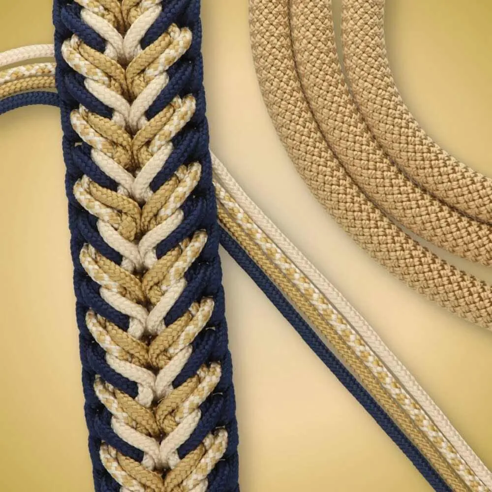 Paracord collar blue and gold with the spontaneous knot