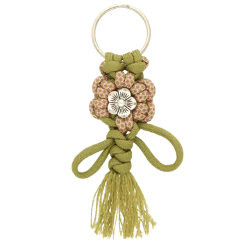 Paracord keychain flower with aztec sunbar knot