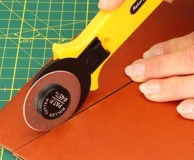 Cutting leather with Ivan rotary cutter
