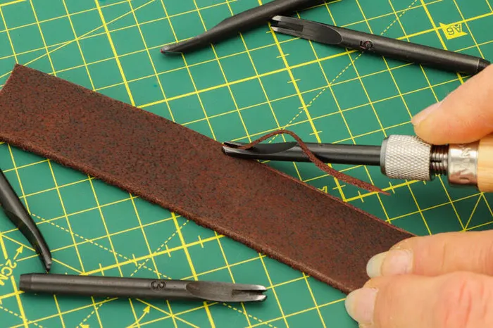Beveling the edges of leather with an edge beveler