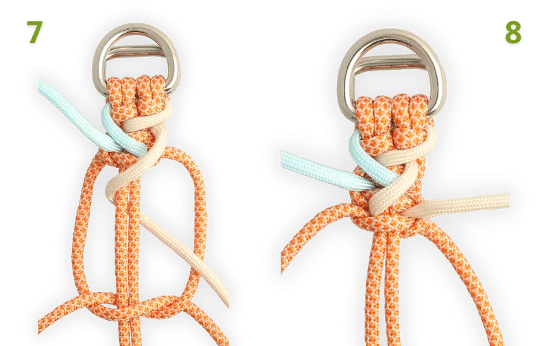 Step 7 and 8 where the rest of the knot is shown