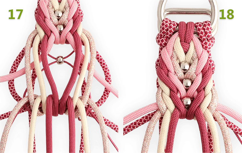 In steps 17 and 18 you can see again how to tie the paracord valentine knot