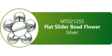Flat Slider Bead Flower - Silver