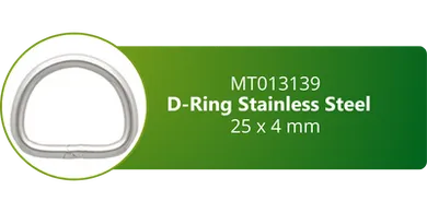 D-Ring Stainless Steel 25 x 4 mm